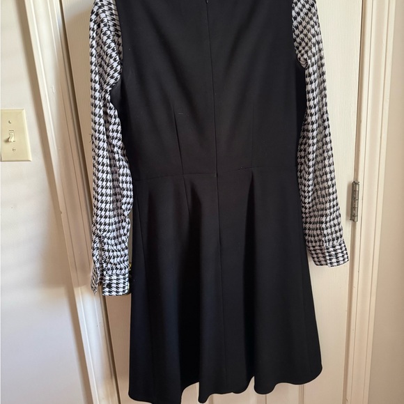 Ellen Tracy Black Dress 10P w/ Houndstooth Top Medium - Picture 2 of 4